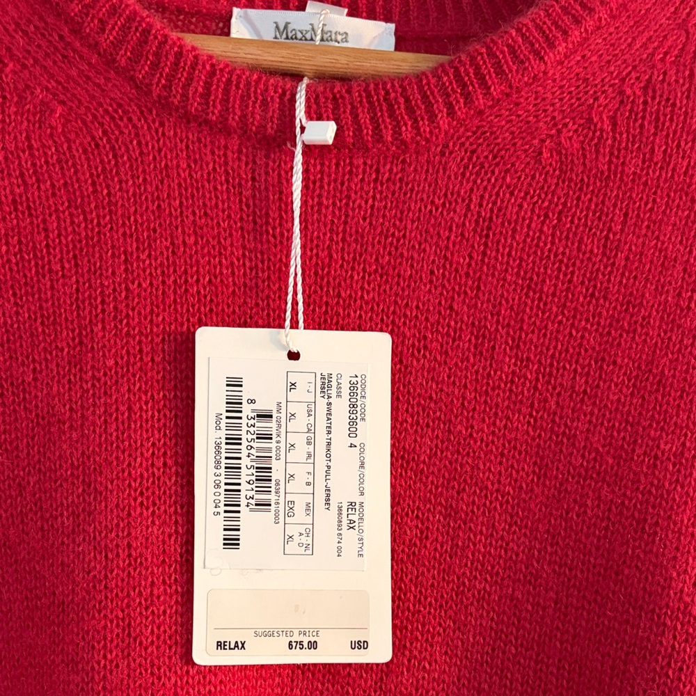 MaxMara Vibrant Red Crewneck Sweater - Picture 3 of 10